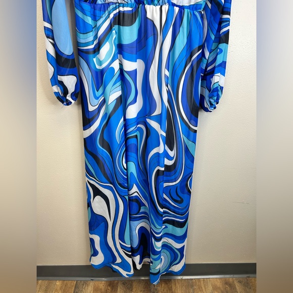 Sheer Psychedelic Dopamine Girl Maximalist Swirl Maxi Dress Plus Size Festival - Picture 5 of 13